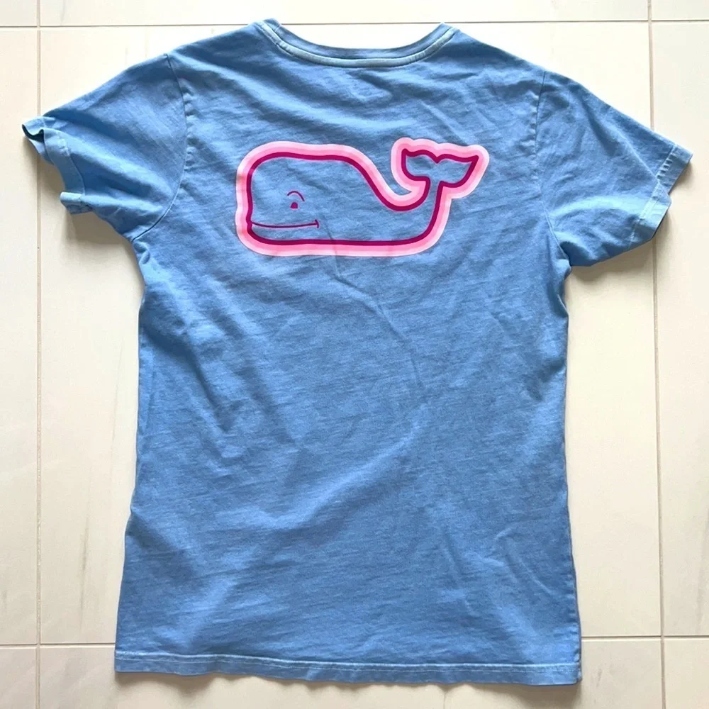Vineyard Vines Light Blue Classic Distressed/Garment Dyed Short Sleeve T Size XS - Picture 4 of 4